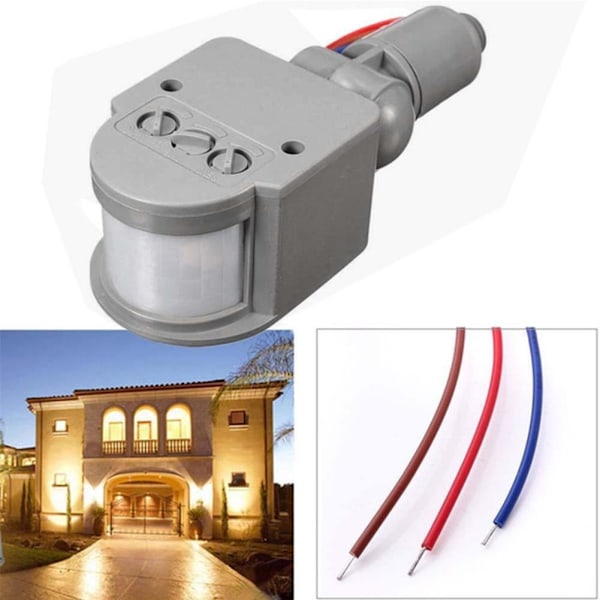 PIR Rörelsesensor Brytare Säkerhet Infraröd installera Lätt I8T4 180 white 85 to 265V