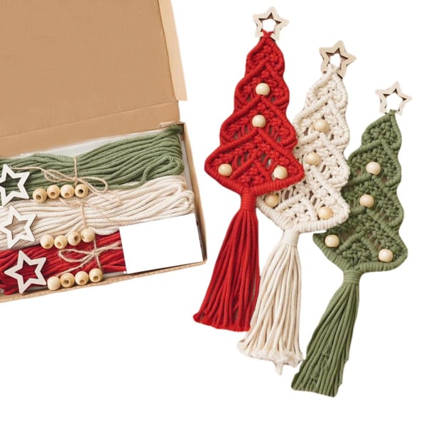 Macrame Kit Christmas Tree Decoration 3 Set Christmas Tree Craft B 1set