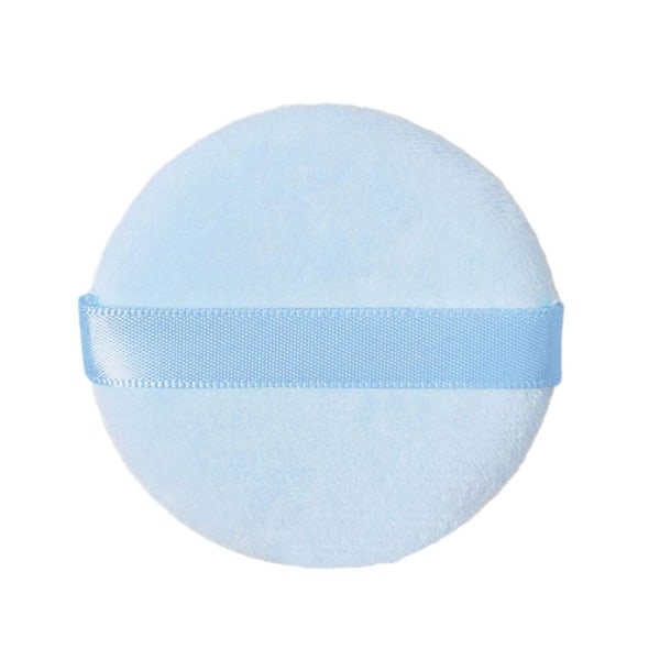 Powder Puff Rund Form Mjuk Kort Velvet Cosmetic för kvinnor Bea Blue 1pcs