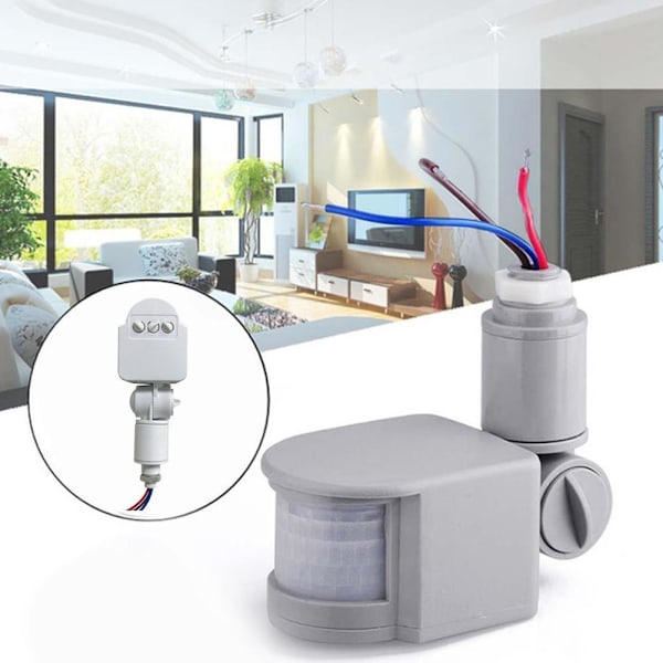 PIR Rörelsesensor Brytare Säkerhet Infraröd installera Lätt I8T4 180 white 85 to 265V