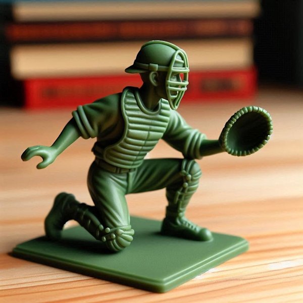 Jkapagzy Basebollsoldatfigurer, Mini Gröna Basebollspelare A 1pcs 9pcs