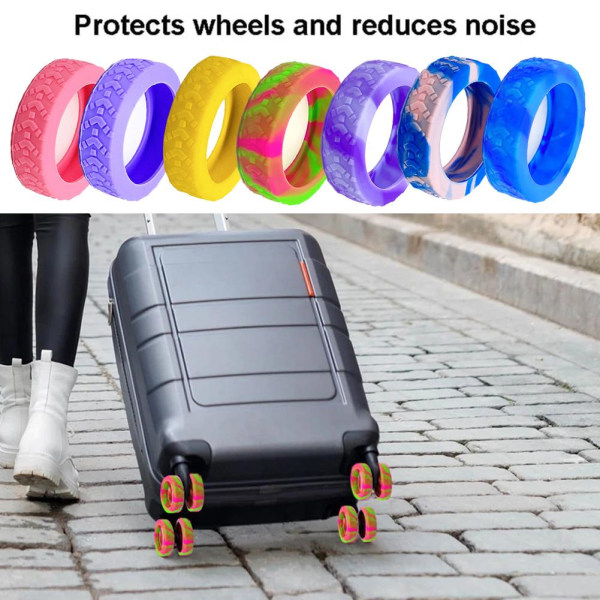 4X Luggage Caster Shoes Wheel Luggage Color Luggage Wheel Protec Yellow 4 pcs
