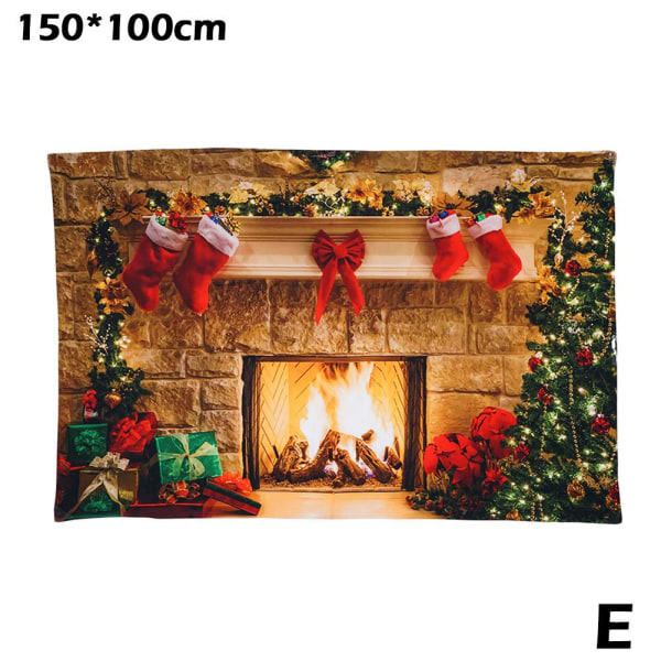 Jultapet Rolig tomte print Väggdekor H fireplace 150*100cm