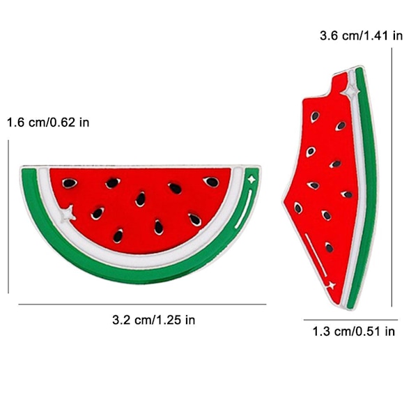 Vattenmelonsemalj-nål, Vattenmelonsemalj-nål Palestina Brosch Pi style2 One size 2pcs