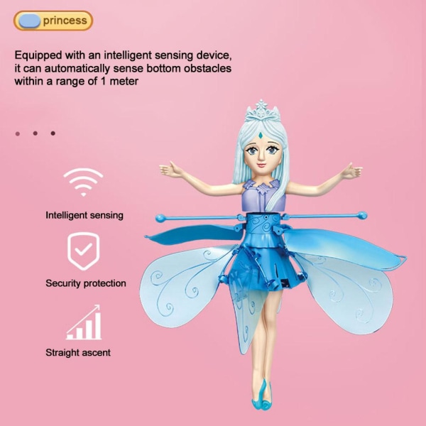 Tecknad prinsessa Induktiv flygande docka Gest Sensing Flytande red one-size