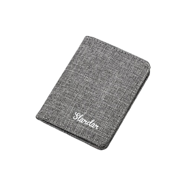 Canvas Plånbok Herr Svart/blå/grå Korthållare Plånbok Väska Kredit Databank Hållare Herr Kort M2g3  gray onesize