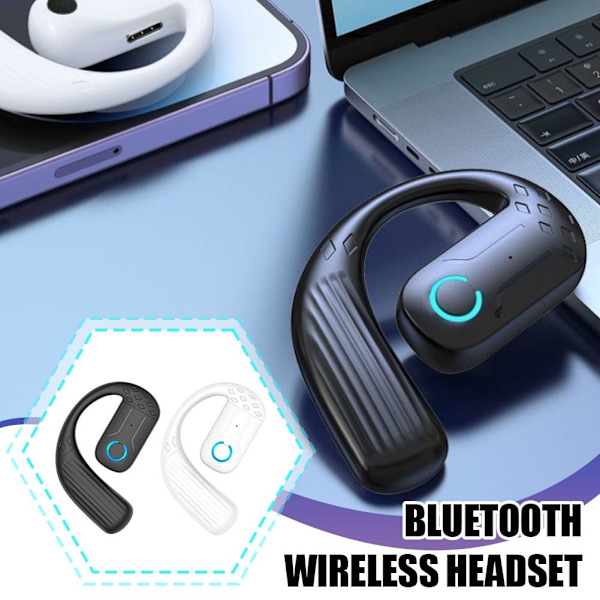 Inga In-Ear Hörlurar, Hängande Öra Bluetooth Headset Enkelt Öra B Blackj 1 pcs