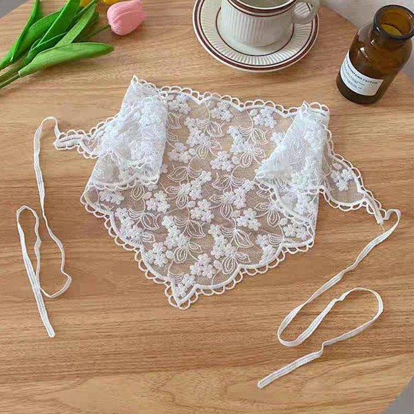 Fashion Vår Blomma Spets Triangel Hårscarf Stil Huvudduk Söta Kvinnor Ins Huvudscarf B7e5 style5 One size