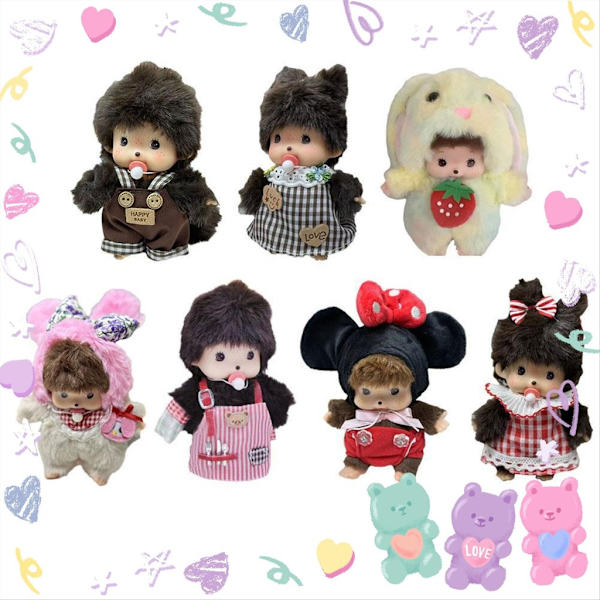 15 cm Plyschdocka Förskola Liten Gul Hatt Röda Barnpresenter Flickleksaker Docka Par Hatt J9U5 colorul rabbit 15cm