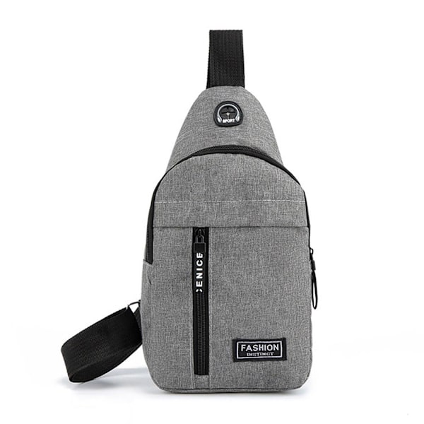 Oxford Tyg Bröstväska Stor Kapacitet Sport Utomhus Ryggsäck Crossbody Enkel Axel Fritid V5a5 Gray One size