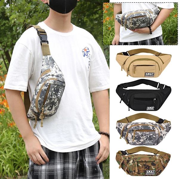 Taktisk Sling Bag Bröst Axelväska Militär Crossbody Pack Utomhus^` khaki 20*13*9cm/7.9*5.1*3.5in