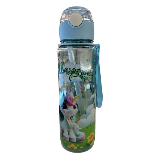 700ml Tecknad Plast Vattenflaska Söt Rymdflaska - Fri Hög Tem Transparent Green 700ml