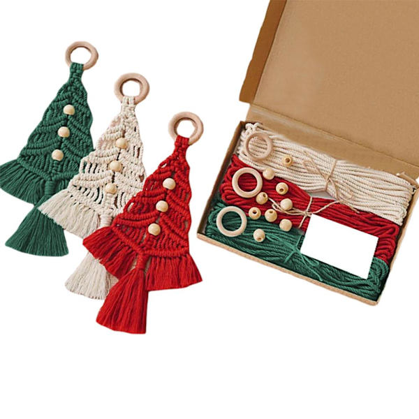 Macrame Kit Christmas Tree Decoration 3 Set Christmas Tree Craft B 1set