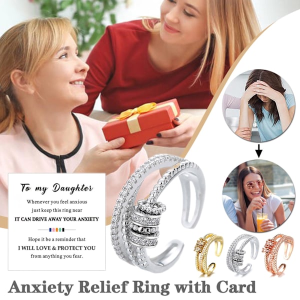 Anti-ångest  Till min dotter Fidget med pärlor Spinner för flickor silver One-size