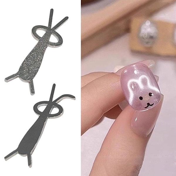 Kanin Nagelkonst Kattöga Magnet Multifunktionell Magnetisk Nagel Sal style 4 1pcs