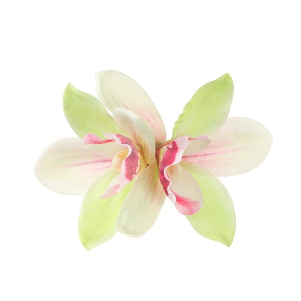 Hårklämma med konstgjord blomma, bohemisk hårnål med blomma, hårnålar med konstgjord orkidéblomma, hårspänne, håraccessoar  green onesize