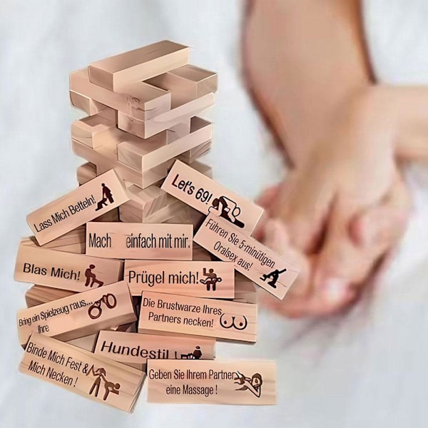 Super Naughty Block Tower Game Alla hjärtans dag Dejt Kväll Staplingsblock 48 st G G4G8