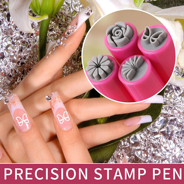 26-delad DIY-nagelkonststämpelpenna-set, konstpunkteringsverktygssats för pink01 26pcs