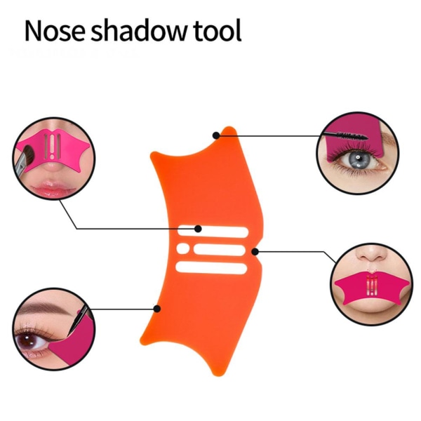 Silikon Nose Shadow Mall, Nose Contour Tool, Eyebrow Shapin pink 1pcs