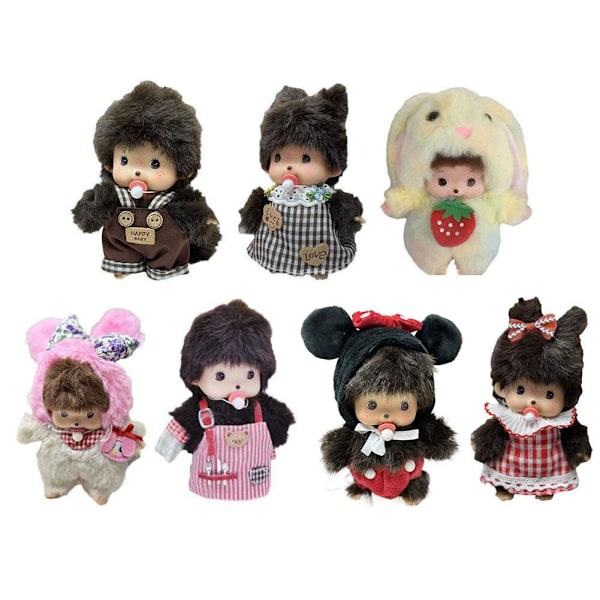15 cm Plyschdocka Förskola Liten Gul Hatt Röda Barnpresenter Flickleksaker Docka Par Hatt J9U5 colorul rabbit 15cm