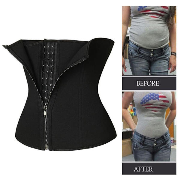 Bastu svettbälte för viktminskning Neopren waist trainer Body Sha blackM M