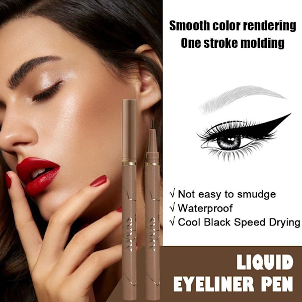 Långvarig Vattentät Smal Flytande Eyeliner Penna Färg Penna Svart Eyeliner Brun T5n0 Black 1pcs