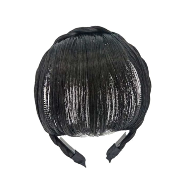 Front Hair Bangs Peruk Pannband Hårförlängningar Bangs Pannband wit Natural black One-size