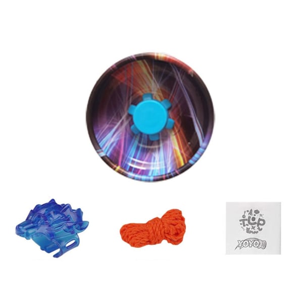 Legering Yoyo Ball Toy Kreativa barnleksaker Metall Lysande Yo-Y blue one-size