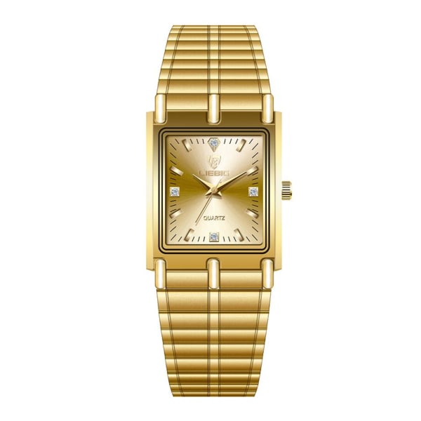 Klassisk mode parklocka Square Watch For Couples Bus Gold Silver Men