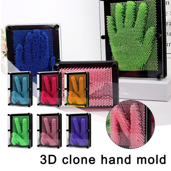 3D-spel Rolig klonform Pin Art Pinscreen Handform form pink one-size