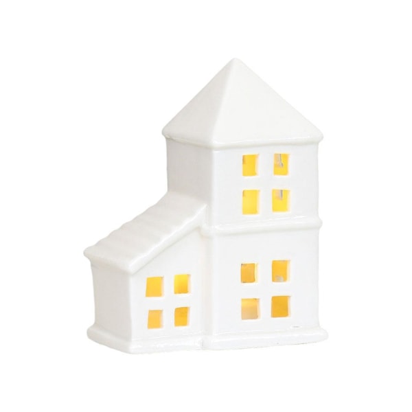 Keramisk Julby Set LED Julby Hus O9H8 юг э☆ Y4A2 D9K3 RH2252 one-size