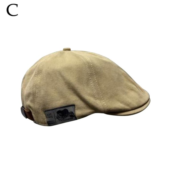 Retro Herr Bomull Ivy Platt Kep Newsboy Justerbar Barett Cabbie Ga khaki one-size