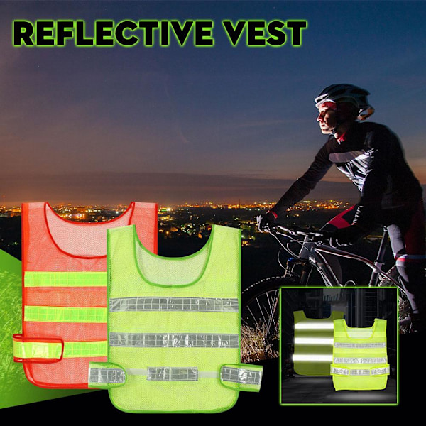 Reflexväst Löpning Säkerhetsvästar Jogging Cykel Kvällssport H 2pc One size