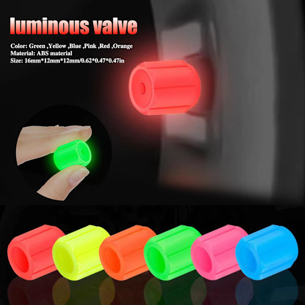 Fluorescerande Ventilkåpor för Däck, Självlysande i Mörkret Orange 4pcs