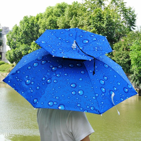 Paraplyhatt Hopfällbar Justerbar Sol Regn Keps UPF 50+ UV-skydd Camellia flower double-deck