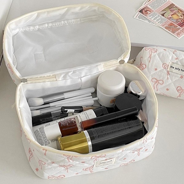 Liten Safflorrosett Kosmetikväska Koreansk Version Söt Student P Little red flower bowA Cosmetic bag