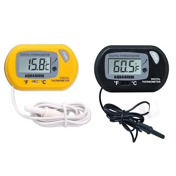 Digital LCD-skärmsensor Akvarietermometer Kabelansluten Fisk Temperaturmätare Temp C5 yellow One-size