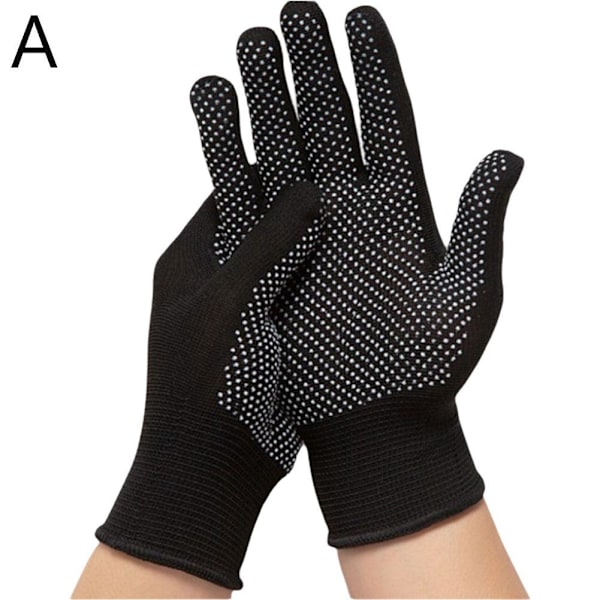 Nylon PU-belagda Grepparbetshandskar Säkerhetshandskar Byggare Trädgård Tunna A Black 1 Pair