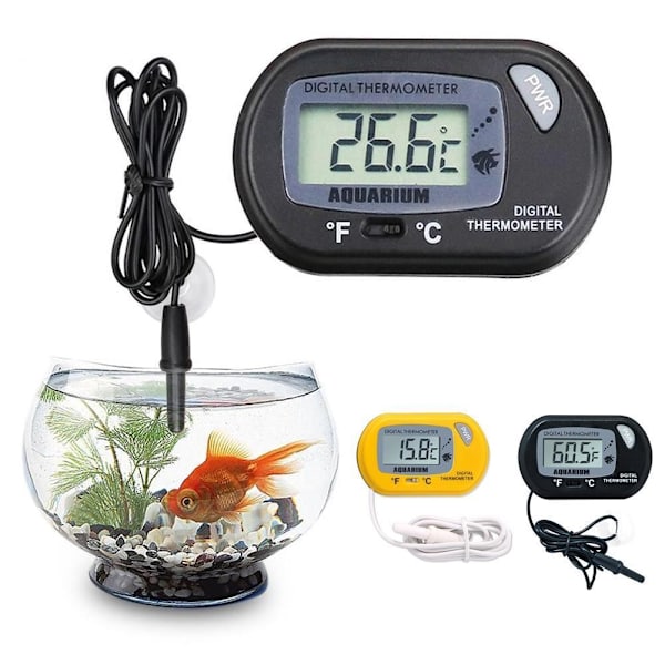 Digital LCD-skärmsensor Akvarietermometer Kabelansluten Fisk Temperaturmätare Temp C5 yellow One-size