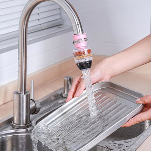 Universellt Gränssnitt Kranfilter Hushålls Kök Vattenkran Pu pink 1pc
