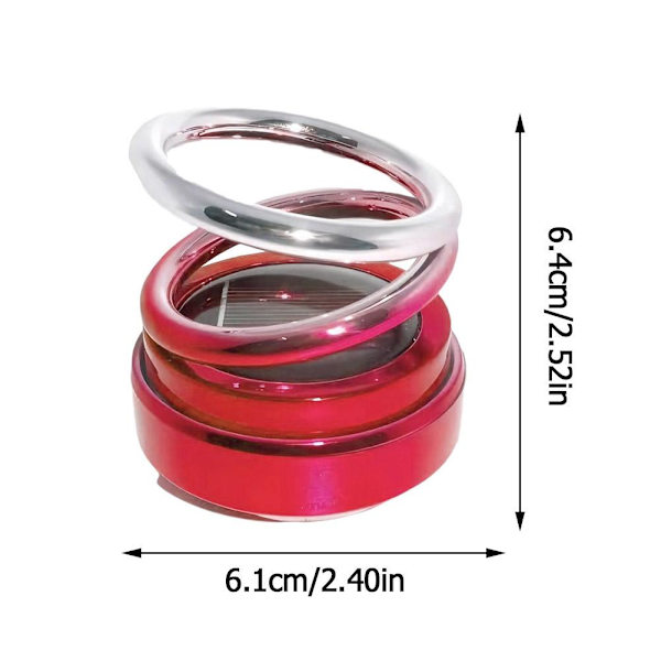 Solardriven bil-luftfräschare bil aromaterapi 360 graders rotation doft Auto S9 gradient red 1pcs