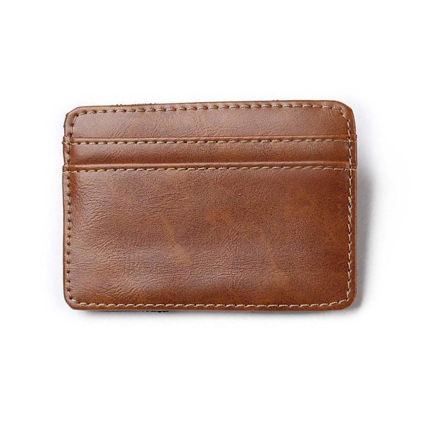【lager i lager】NY PU-läder kreativ magisk plånbok kortväska busin Light Brown One-size