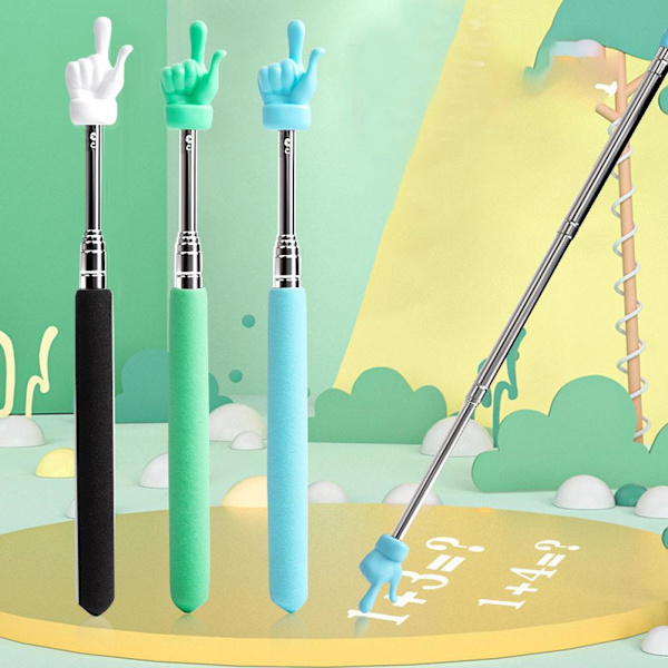 Teleskopisk lärarpekare, Mini Handpekare Finger Stick Pekare green one-size