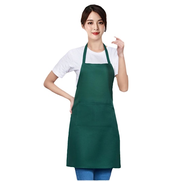 Justerbart matlagningsförkläde Vattentätt Dammtätt Kock Servitör Smutsavvisande dark green 1pc
