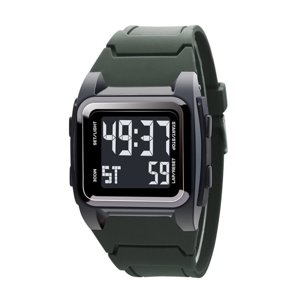 Ny fyrkantig storskärm Retro Sports Electronic Watch Herr Lumi Black One size