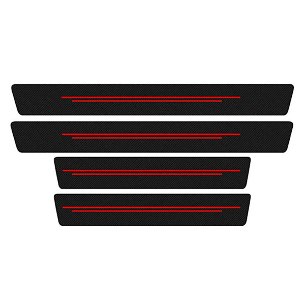 4 ST Kolfiber Bil Dörr Tröskel Skyddsremsa Klistermärke Tuff Slitstark A9T G6Z8 Red One size