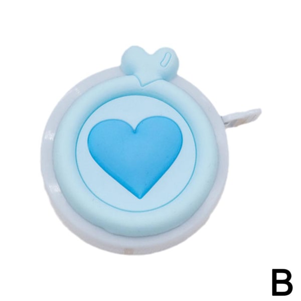 Macaron Mini måttband Infällbar söt tecknad mått T blue 1pcs