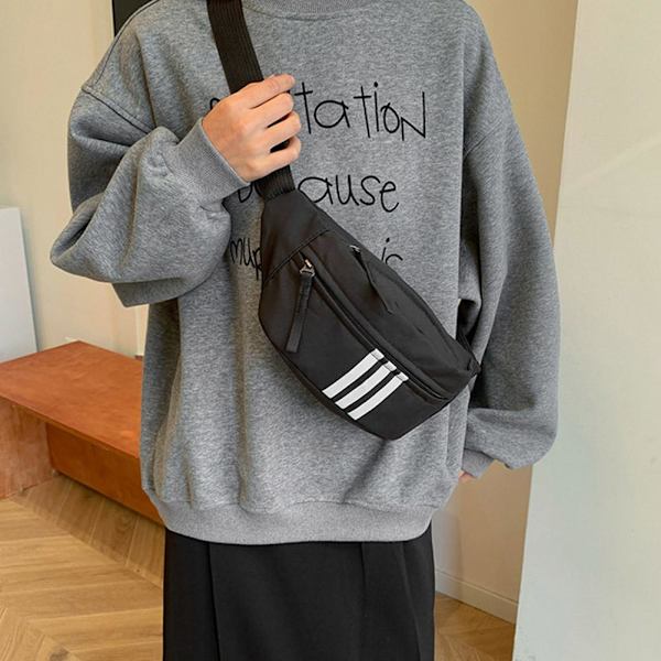 Ins Style Nischdesign Bröstväska Herr Messenger Bag Dam Midja Fritid Japanskt Märke J7R3 Black One size