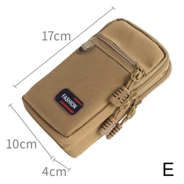 Tactical Molle Utility Pocket EDC Tool Bag Organizer Admin Pouch khaki double layer