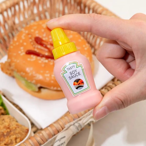 2/4x mini tomatketchup flaska bärbar sås salladsdressing Sq 4pcs 4pcs